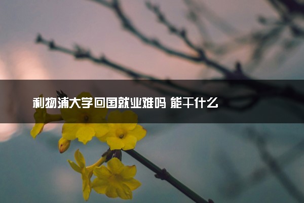 利物浦大学回国就业难吗 能干什么
