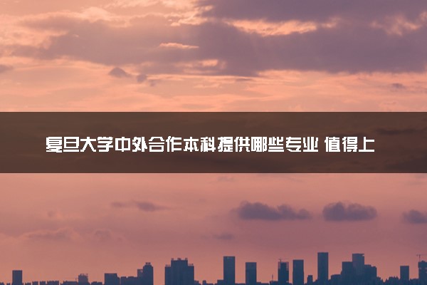 复旦大学中外合作本科提供哪些专业 值得上吗