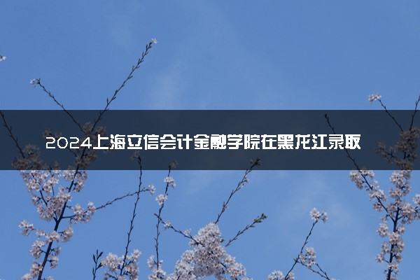 2024上海立信会计金融学院在黑龙江录取分数线 各专业分数及位次
