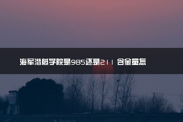 海军潜艇学院是985还是211 含金量怎么样