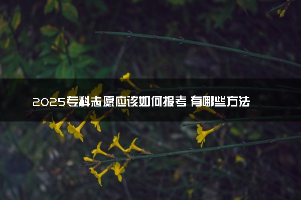 2025专科志愿应该如何报考 有哪些方法