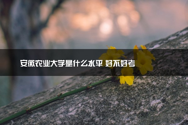 安徽农业大学是什么水平 好不好考