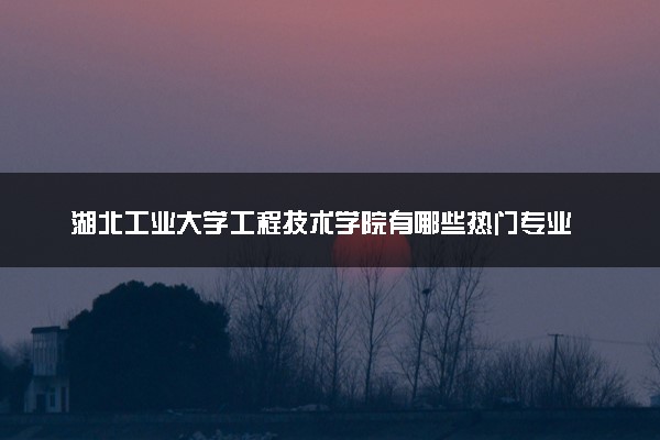 湖北工业大学工程技术学院有哪些热门专业 推荐的王牌专业