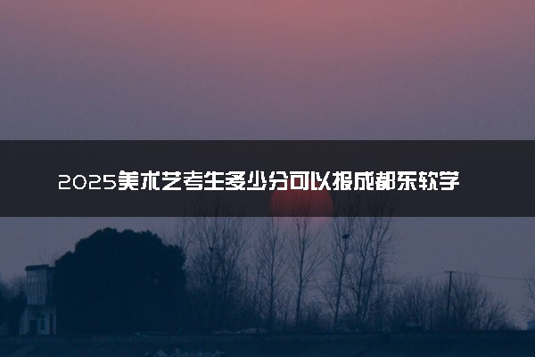 2025美术艺考生多少分可以报成都东软学院