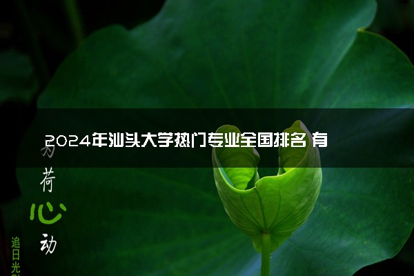 2024年汕头大学热门专业全国排名 有