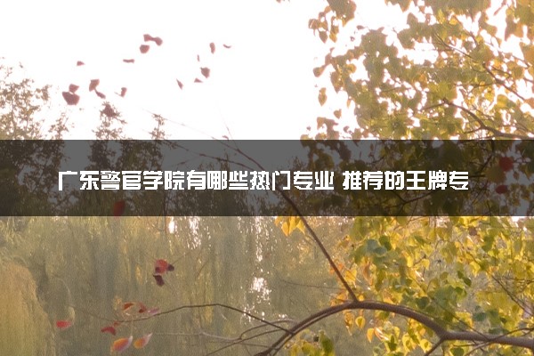 广东警官学院有哪些热门专业 推荐的王牌专业
