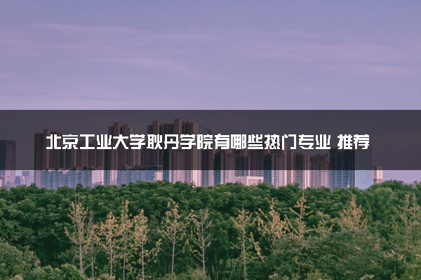 北京工业大学耿丹学院有哪些热门专业 推荐的王牌专业