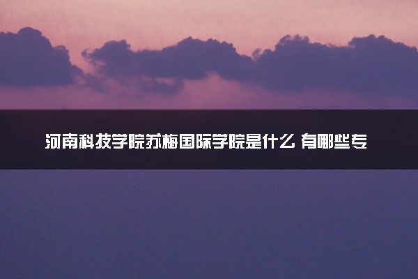 河南科技学院苏梅国际学院是什么 有哪些专业可选