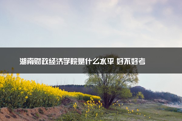 湖南财政经济学院是什么水平 好不好考