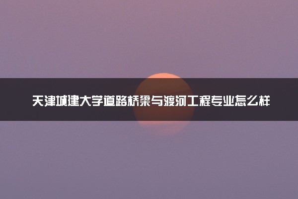 天津城建大学道路桥梁与渡河工程专业怎么样 录取分数线多少