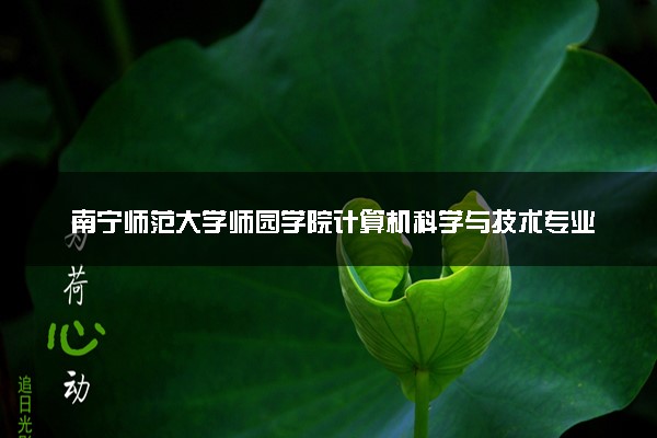 南宁师范大学师园学院计算机科学与技术专业怎么样 录取分数线多少
