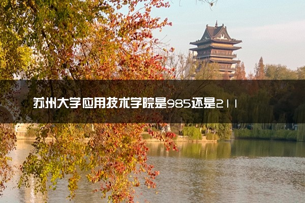 苏州大学应用技术学院是985还是211 含金量怎么样