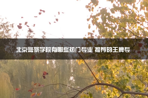 北京警察学院有哪些热门专业 推荐的王牌专业