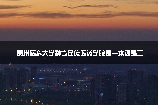 贵州医科大学神奇民族医药学院是一本还是二本 算好大学吗
