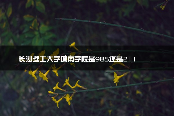 长沙理工大学城南学院是985还是211 含金量怎么样