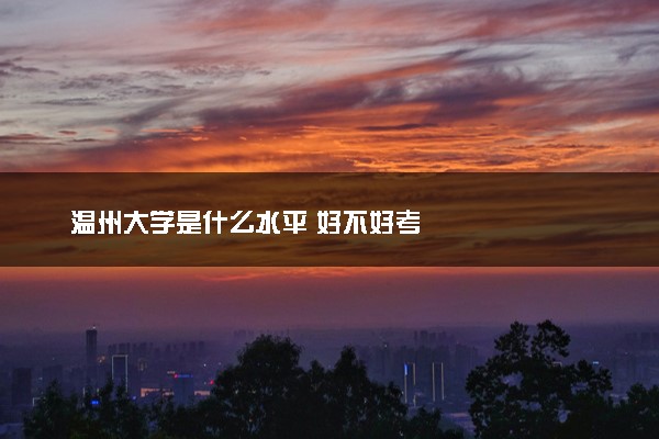 温州大学是什么水平 好不好考