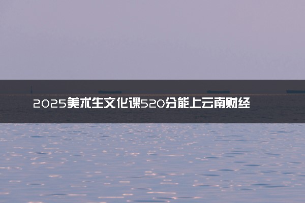 2025美术生文化课520分能上云南财经大学吗