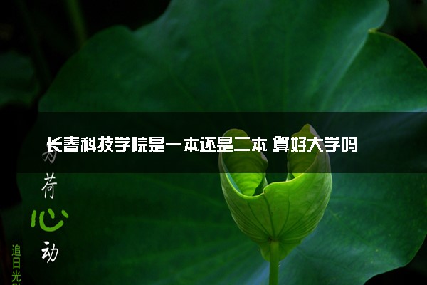 长春科技学院是一本还是二本 算好大学吗
