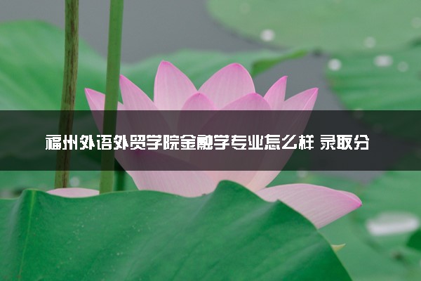 福州外语外贸学院金融学专业怎么样 录取分数线多少