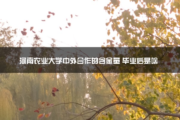 河南农业大学中外合作的含金量 毕业后是啥学位