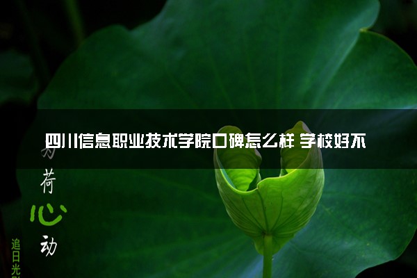 四川信息职业技术学院口碑怎么样 学校好不好
