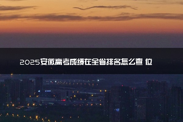 2025安徽高考成绩在全省排名怎么查 位次查询方法
