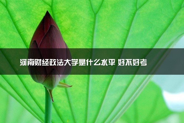河南财经政法大学是什么水平 好不好考