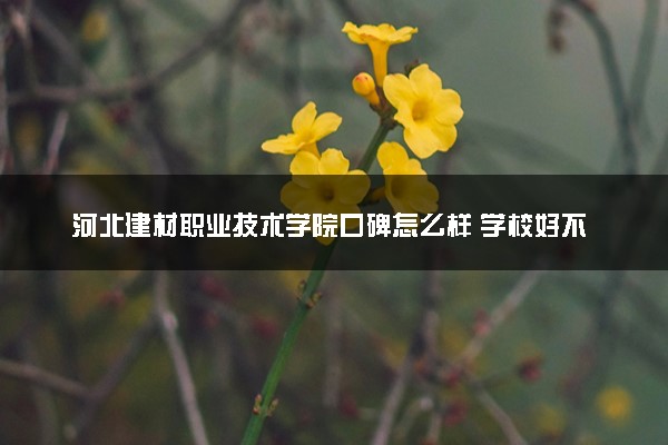 河北建材职业技术学院口碑怎么样 学校好不好