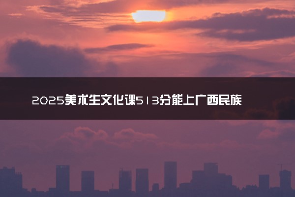 2025美术生文化课513分能上广西民族大学吗