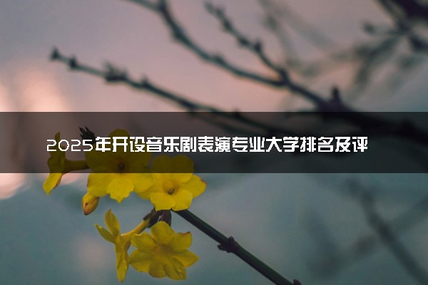 2025年开设音乐剧表演专业大学排名及评级 高校排行榜