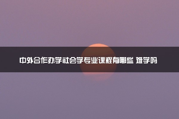 中外合作办学社会学专业课程有哪些 难学吗