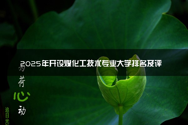 2025年开设煤化工技术专业大学排名及评级 高校排行榜