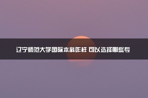 辽宁师范大学国际本科咋样 可以选择哪些专业