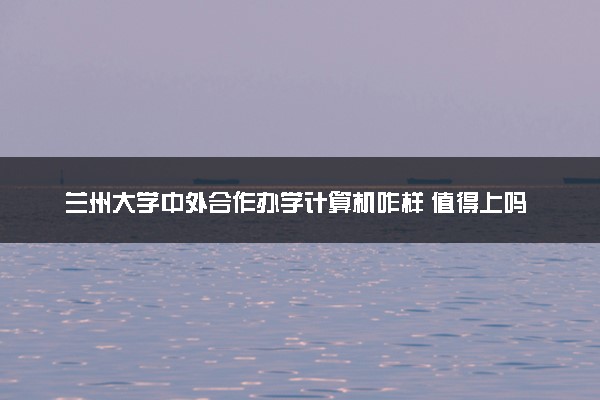 兰州大学中外合作办学计算机咋样 值得上吗