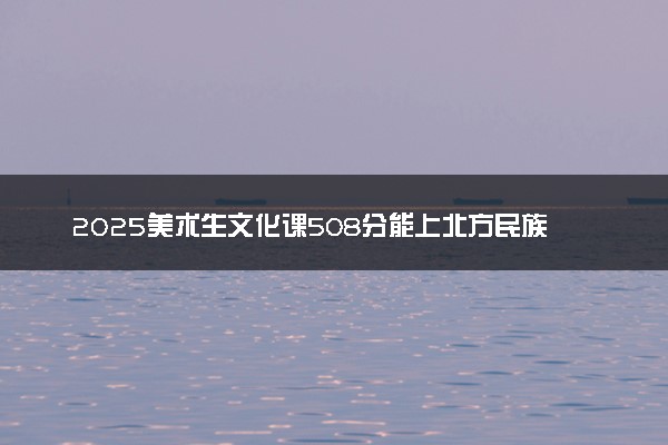 2025美术生文化课508分能上北方民族大学吗