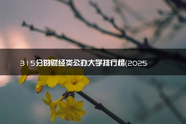 315分的财经类公办大学排行榜（2025考生参考)