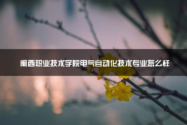 闽西职业技术学院电气自动化技术专业怎么样 录取分数线多少
