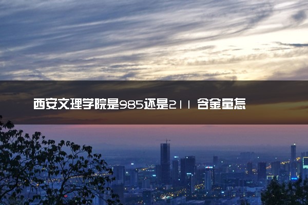 西安文理学院是985还是211 含金量怎么样