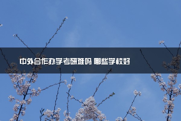 中外合作办学考研难吗 哪些学校好