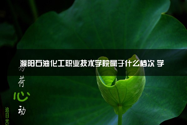 濮阳石油化工职业技术学院属于什么档次 学校好不好