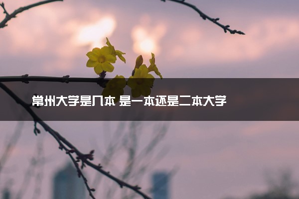 常州大学是几本 是一本还是二本大学