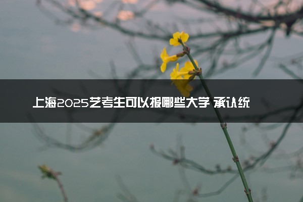 上海2025艺考生可以报哪些大学 承认统考/联考成绩的院校