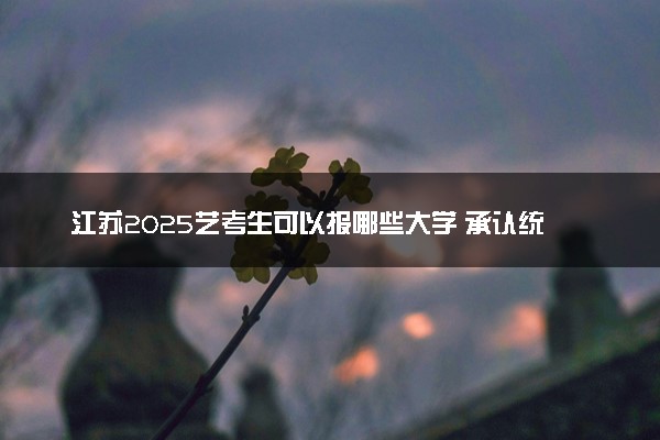 江苏2025艺考生可以报哪些大学 承认统考/联考成绩的院校
