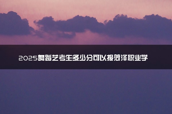 2025舞蹈艺考生多少分可以报菏泽职业学院