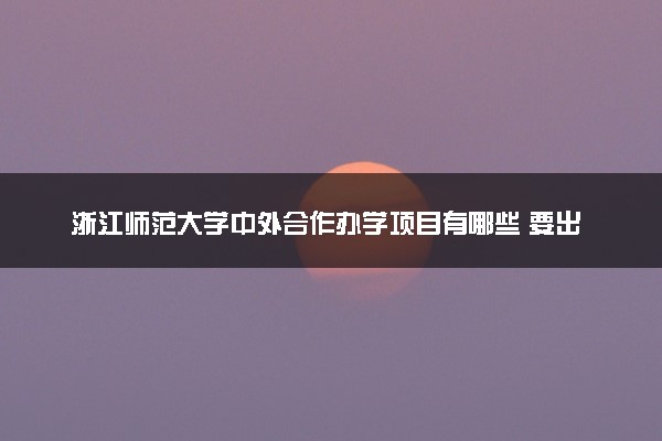 浙江师范大学中外合作办学项目有哪些 要出国吗