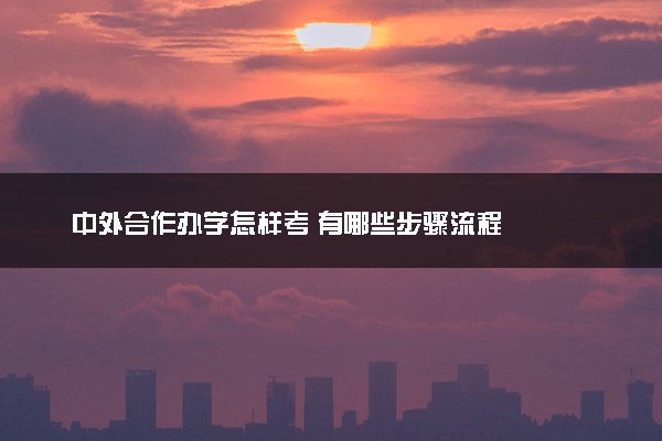 中外合作办学怎样考 有哪些步骤流程