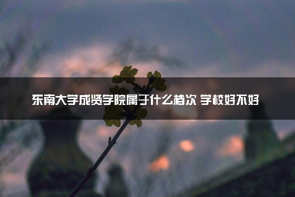 东南大学成贤学院属于什么档次 学校好不好