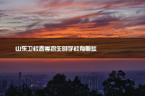山东卫校春季招生的学校有哪些