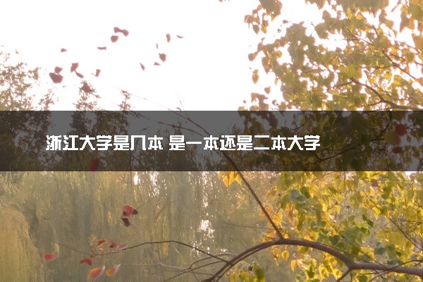 浙江大学是几本 是一本还是二本大学