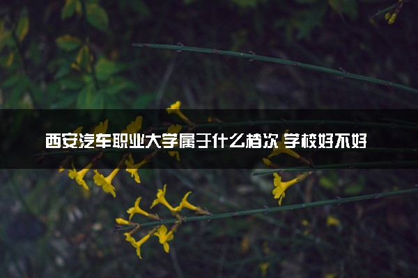 西安汽车职业大学属于什么档次 学校好不好
